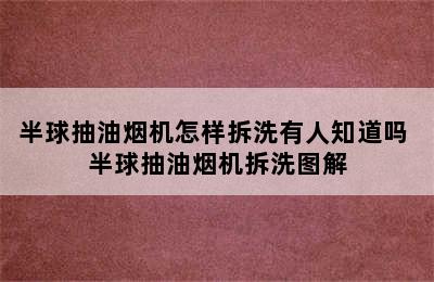 半球抽油烟机怎样拆洗有人知道吗 半球抽油烟机拆洗图解